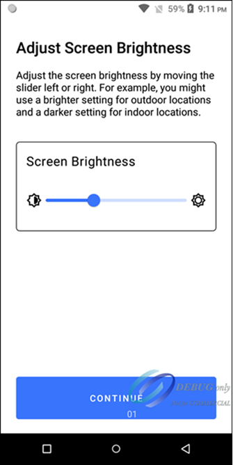 Adjust Screen Brightness Screen Showing Screen Brightness
                            Adjustment Slider
