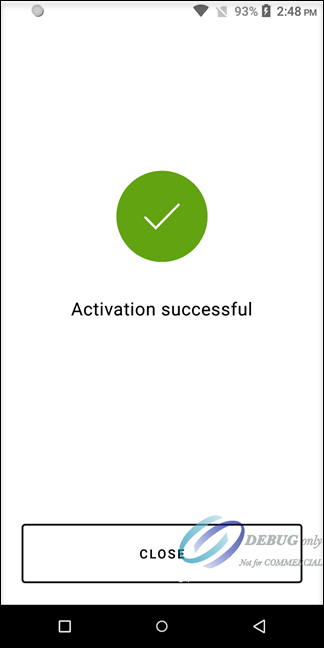 Activation Successful Screen